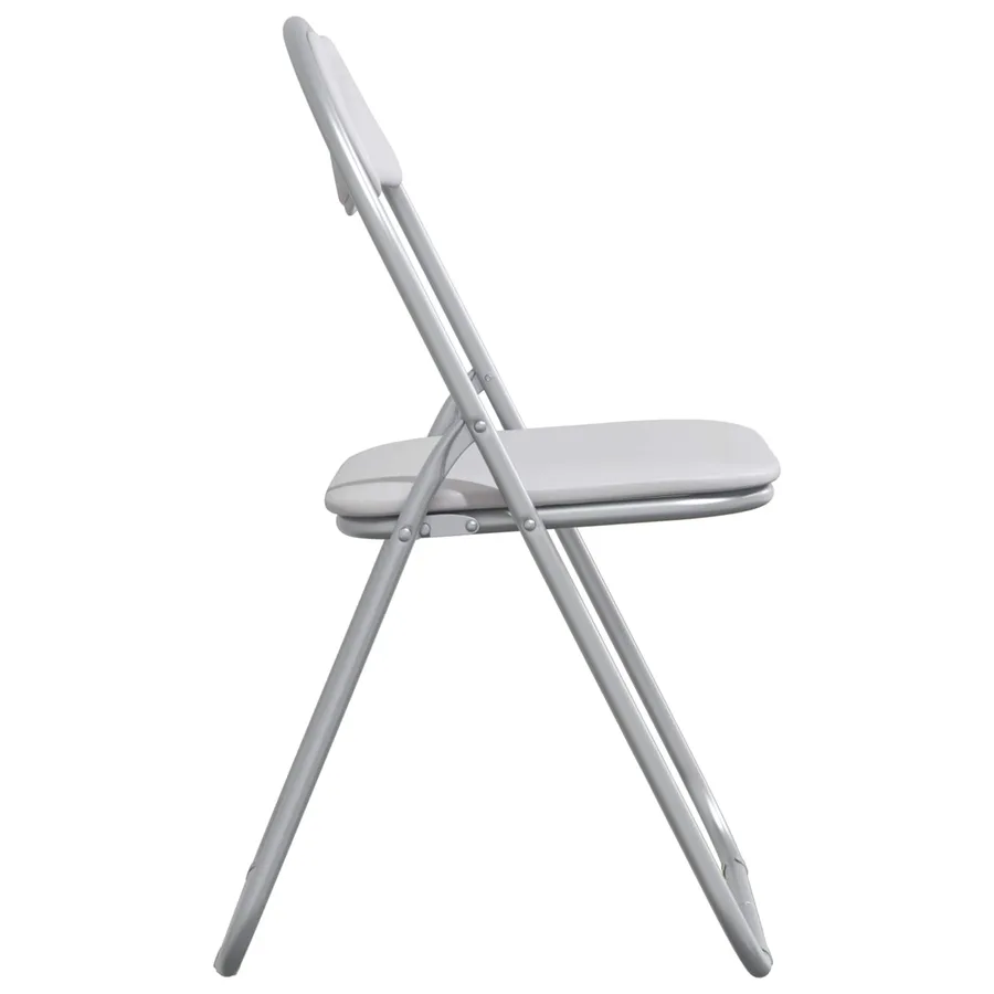 Chaise pliante 2 pcs Blanc et Gris 48 x 43,5 x 81 cm - 6