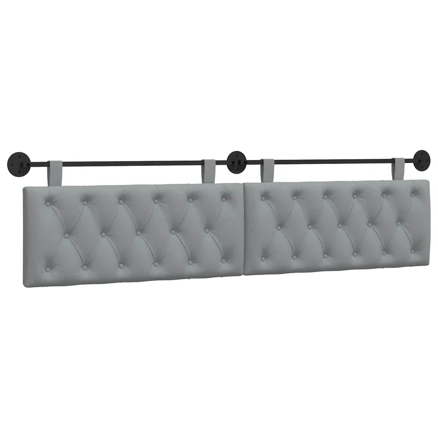 Tête de lit suspendue Gris clair Tissu - 2