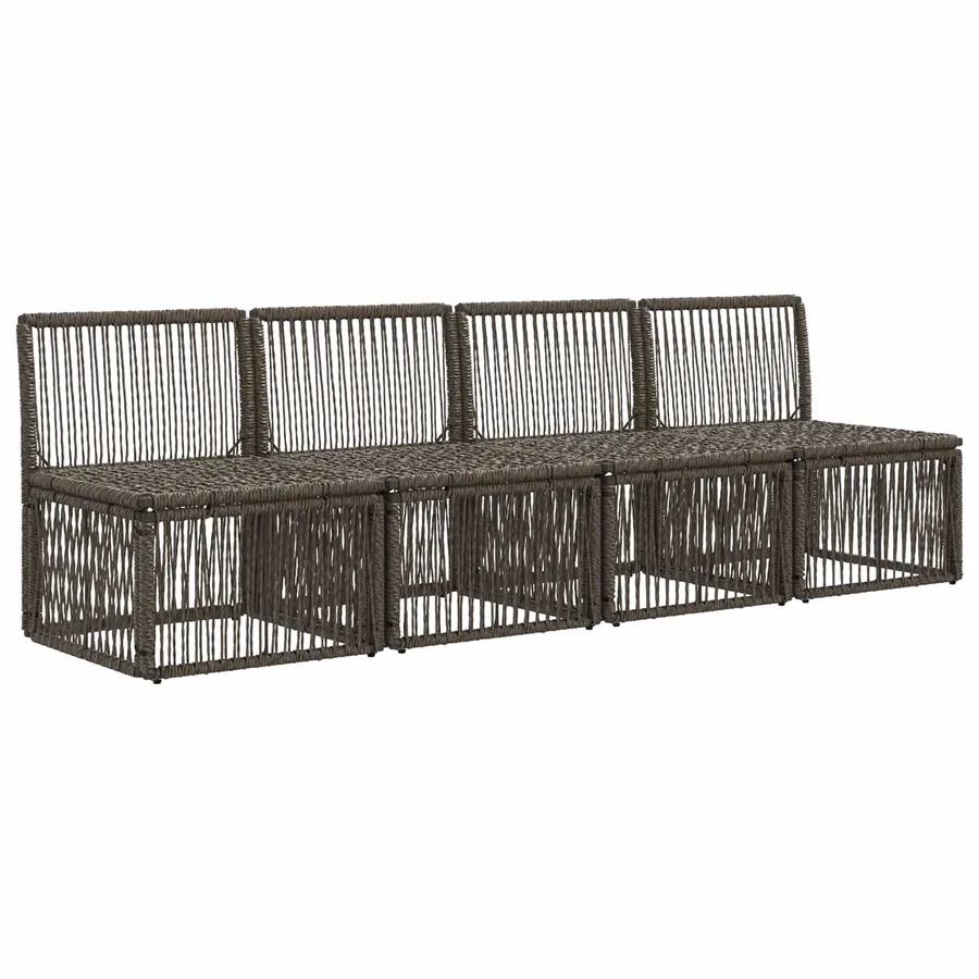 Canapé 4 places 4 pcs 4-Nombre de places Gris polyrotin - 3