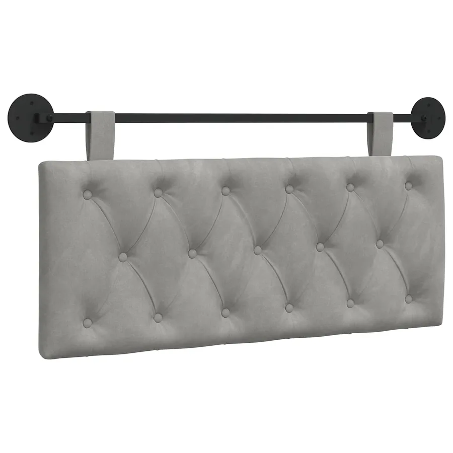 Tête de lit suspendue Avec lumière LED Gris clair Velours - 2