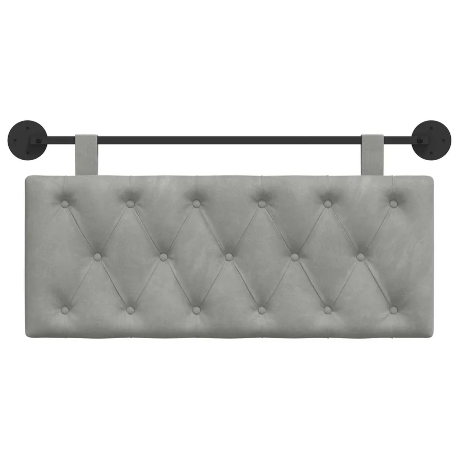 Tête de lit suspendue Avec lumière LED Gris clair Velours - 5