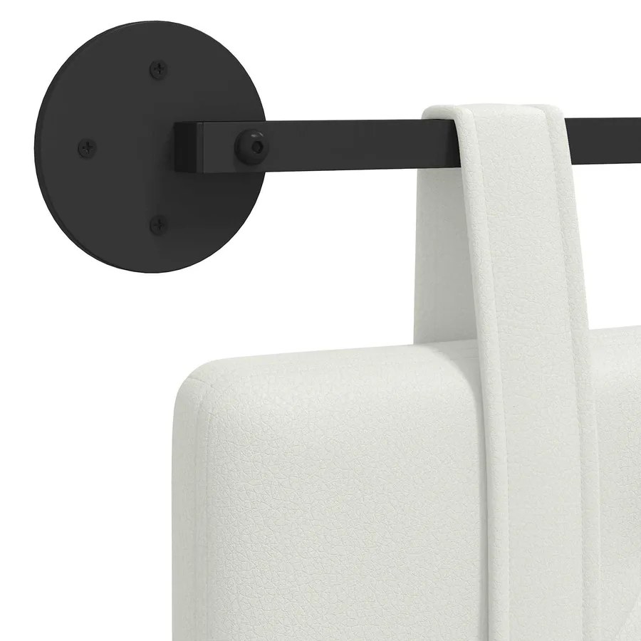 Tête de lit suspendue Blanc Simili cuir - 9