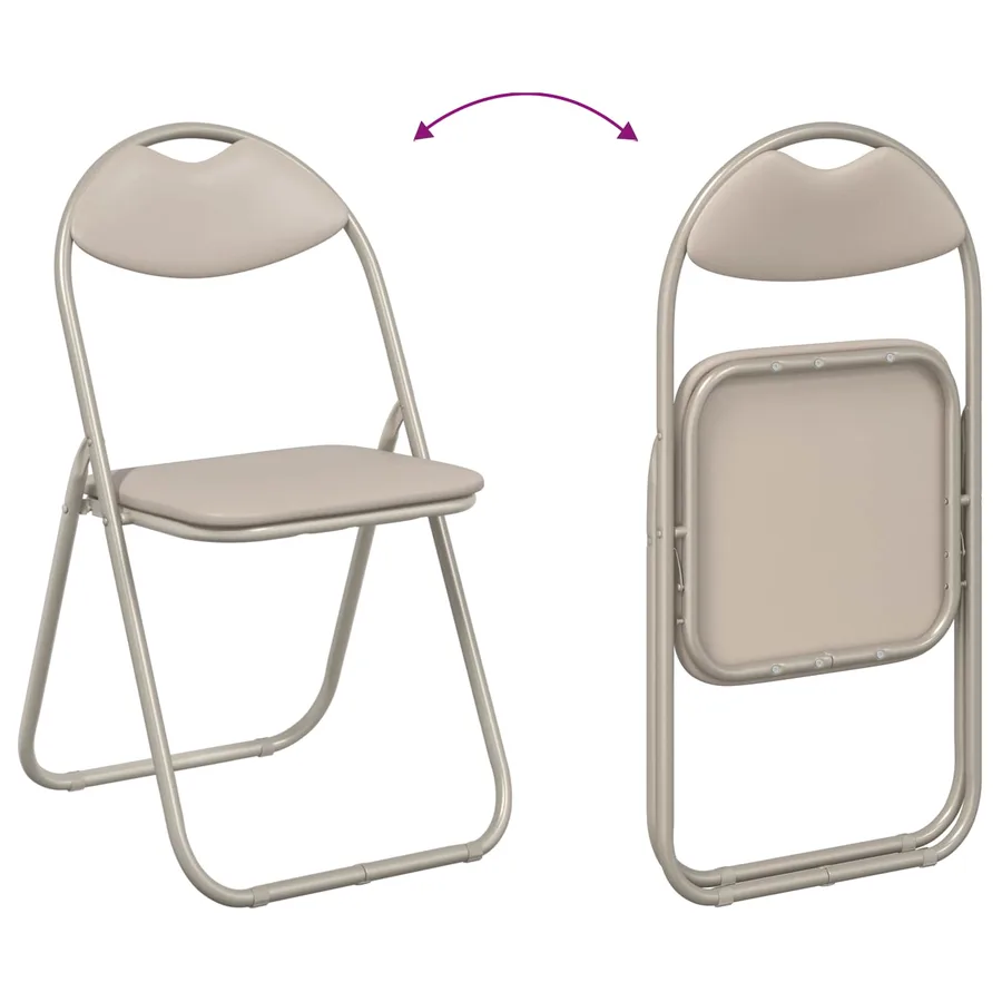 Chaise pliante 2 pcs Sable 48 x 43,5 x 81 cm Simili cuir - 11