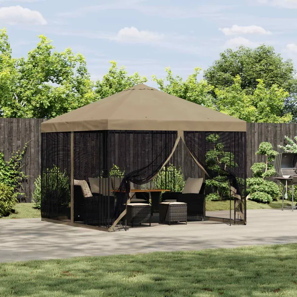 Abri de jardin avec parois 3 x 3 m Beige Polyester et Acier