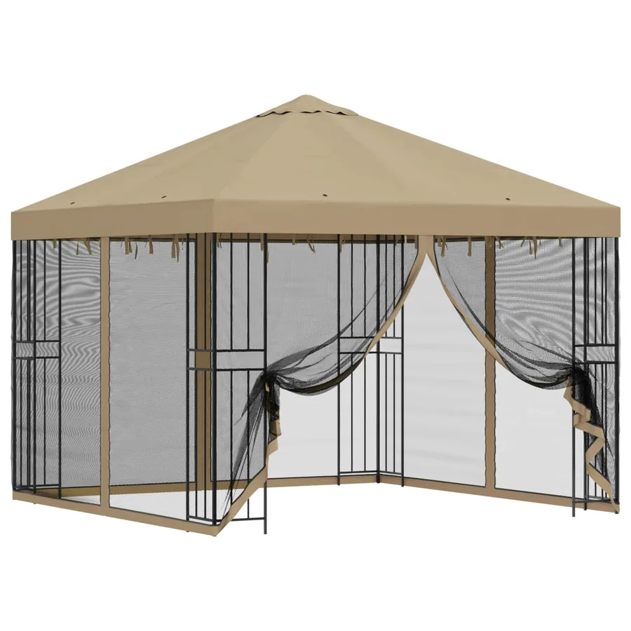 Abri de jardin avec parois 3 x 3 m Beige Polyester et Acier - 2