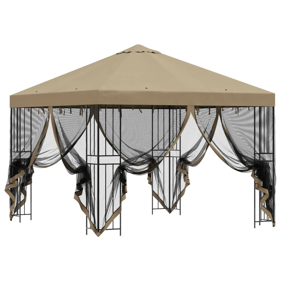 Abri de jardin avec parois 3 x 3 m Beige Polyester et Acier - 4