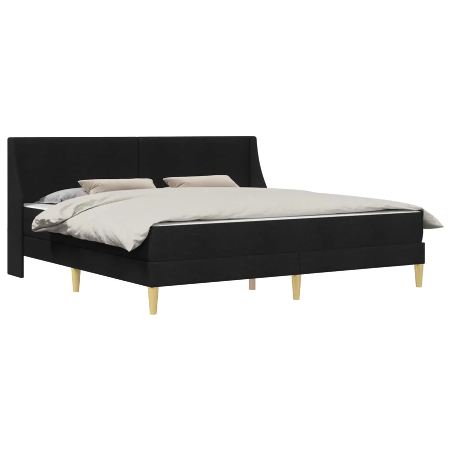 Cadre de lit avec matelas Noir 180 x 200 cm Polyester - 2