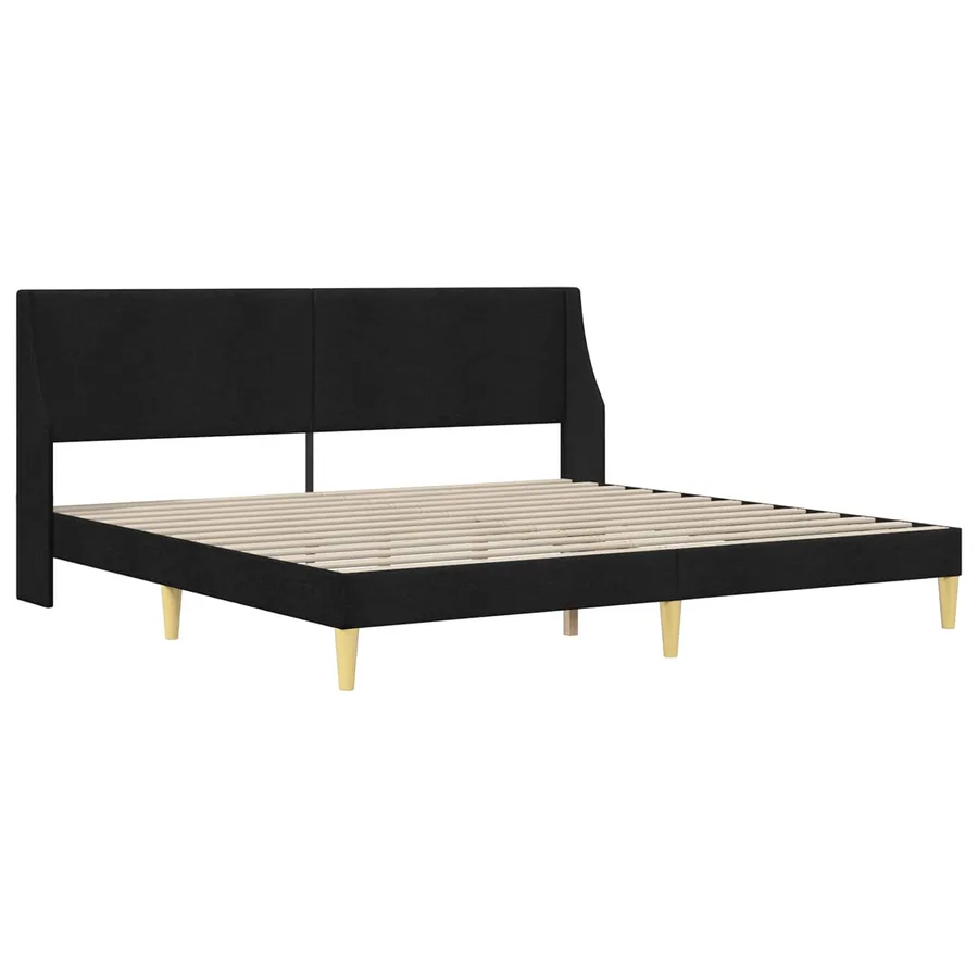 Cadre de lit avec matelas Noir 180 x 200 cm Polyester - 4
