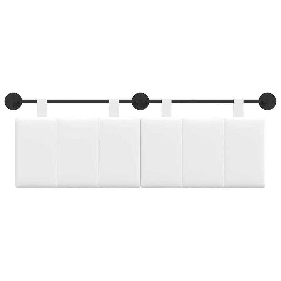 Tête de lit suspendue Blanc Tissu - 5