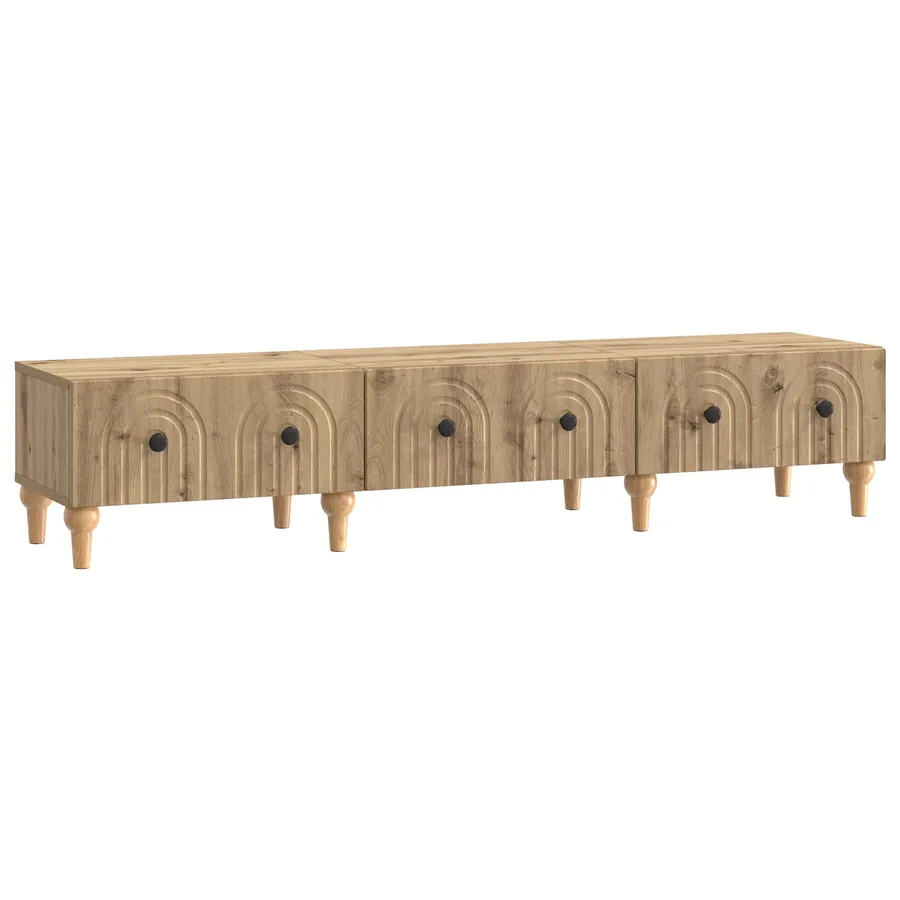 Meuble TV 147 x 34,5 x 30 cm Chêne artisanal Bois d'ingénierie - 2