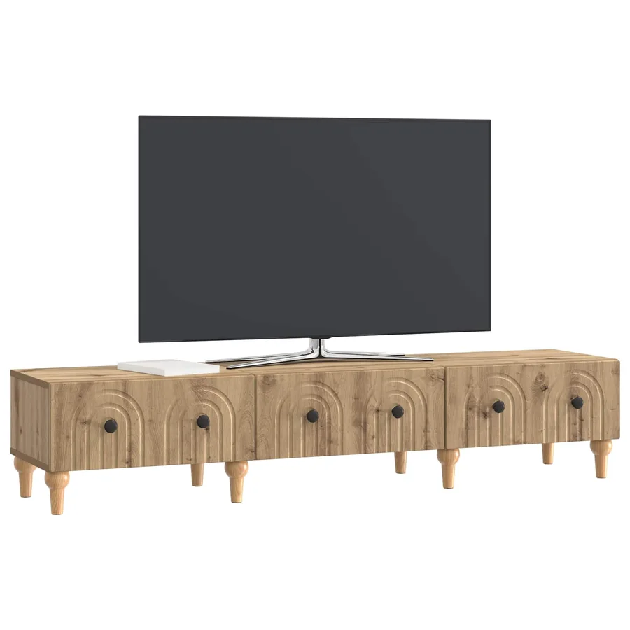 Meuble TV 147 x 34,5 x 30 cm Chêne artisanal Bois d'ingénierie - 3
