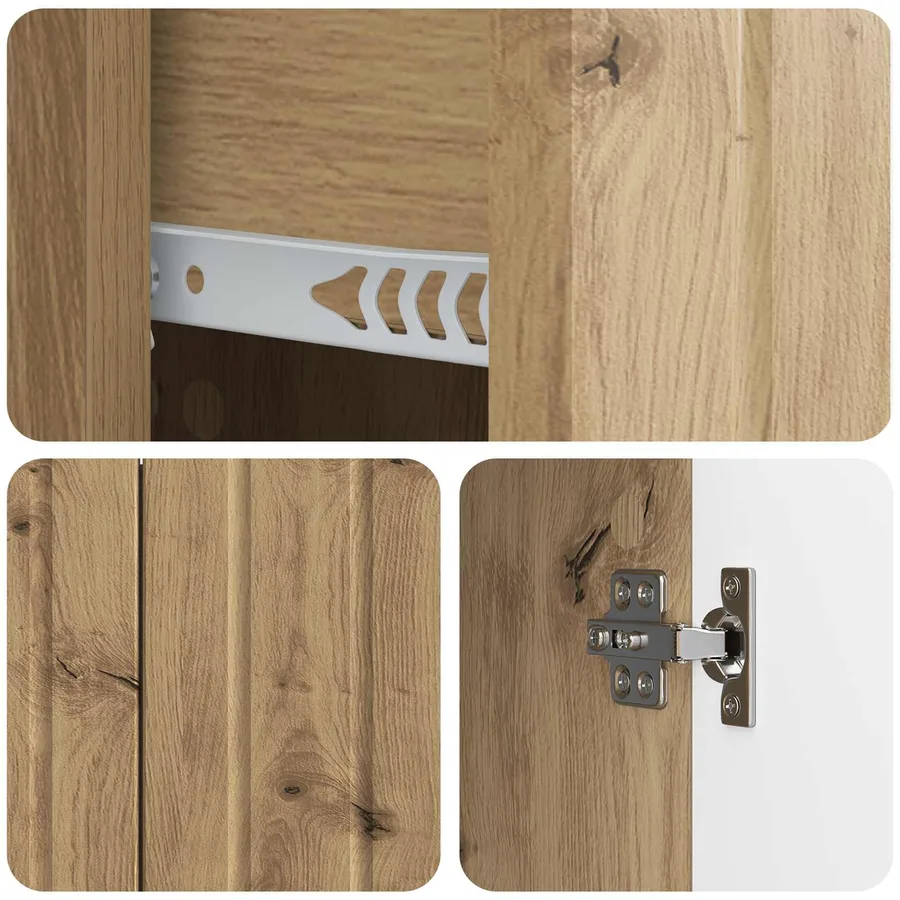 Buffet Chêne artisanal 89 x 34,5 x 62 cm Bois d'ingénierie - 9