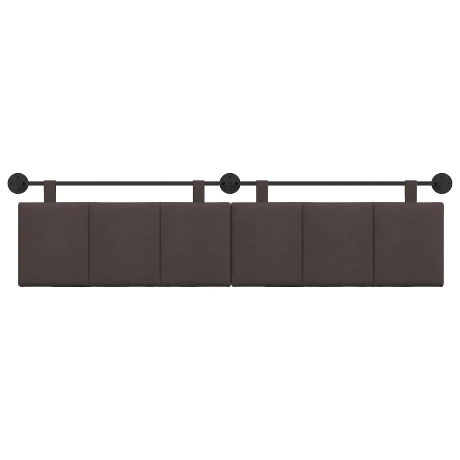 Tête de lit suspendue Marron foncé Tissu - 5