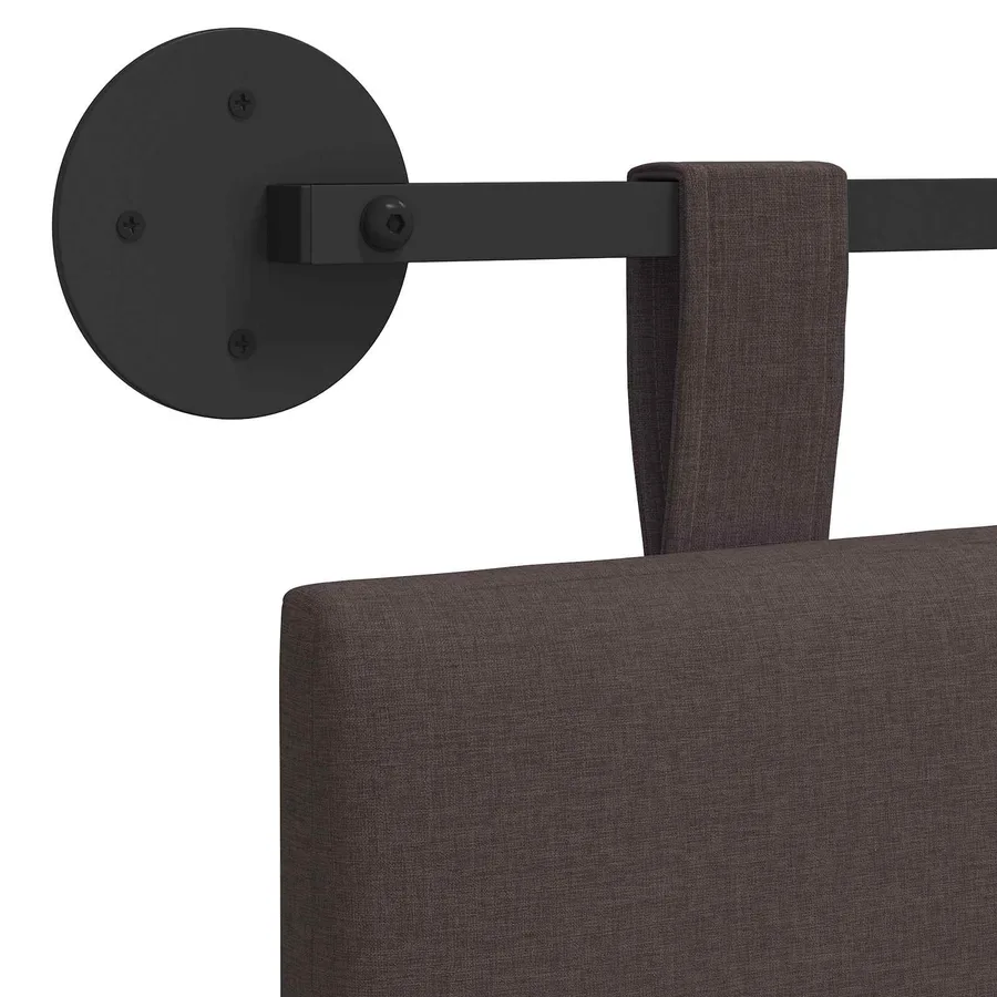 Tête de lit suspendue Marron foncé Tissu - 9