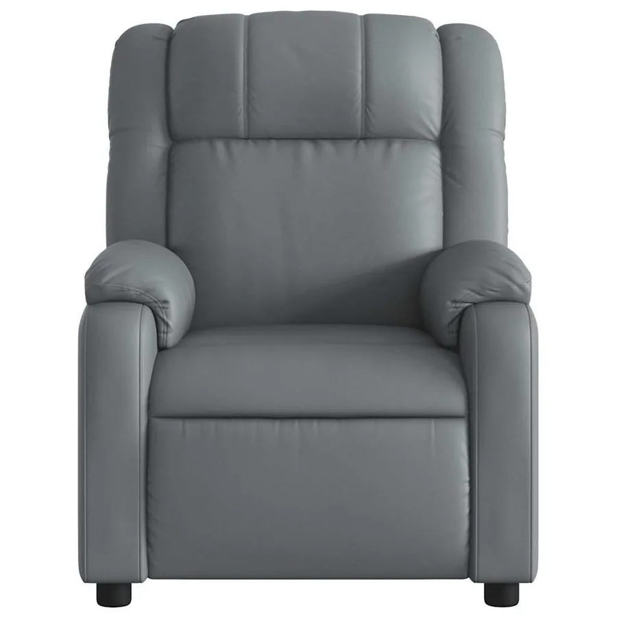 Fauteuil de massage inclinable gris similicuir - 7