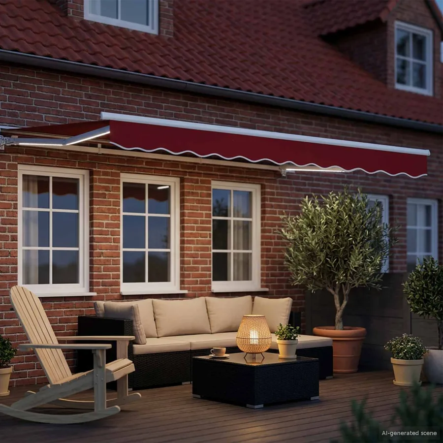 Cadre de store manuel avec LEDs Rouge et Blanc 3 x 2,5 m - 3