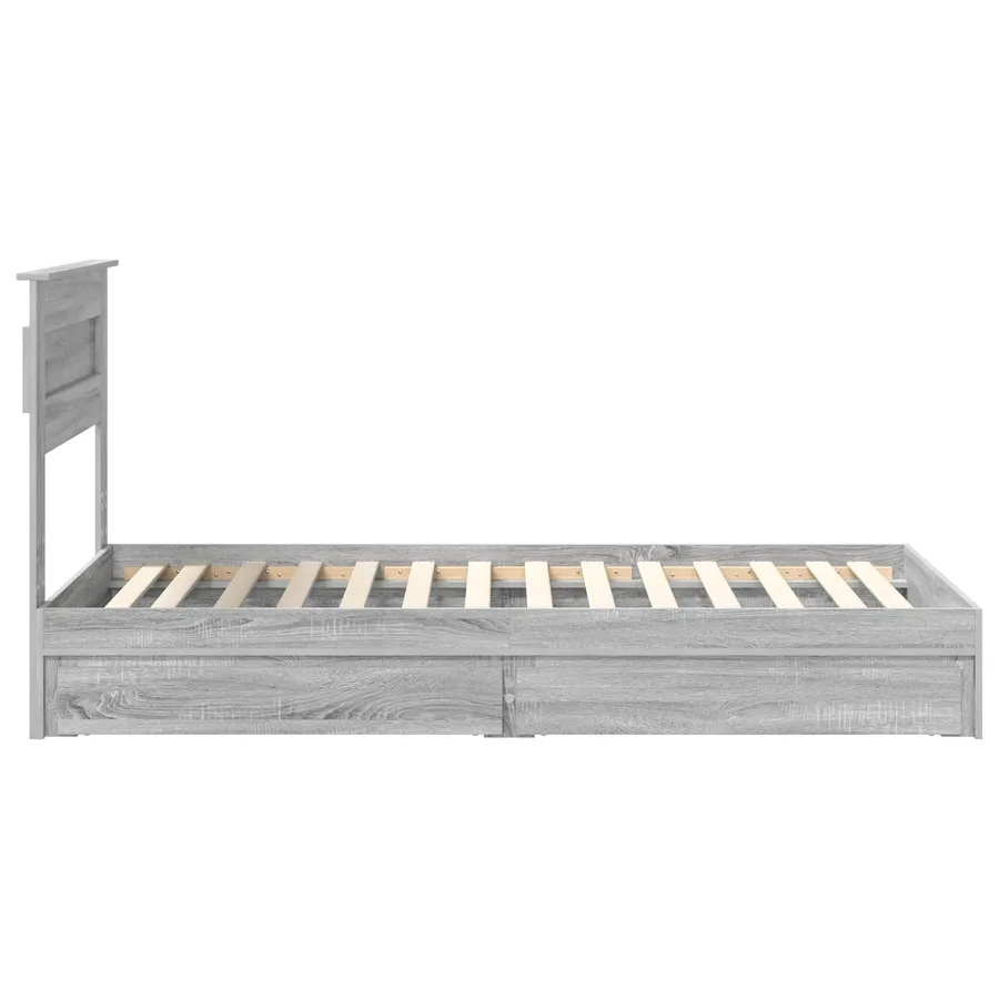 Lit de Rangement Gris Sonoma 90 x 190 cm Bois d'ingénierie - 9