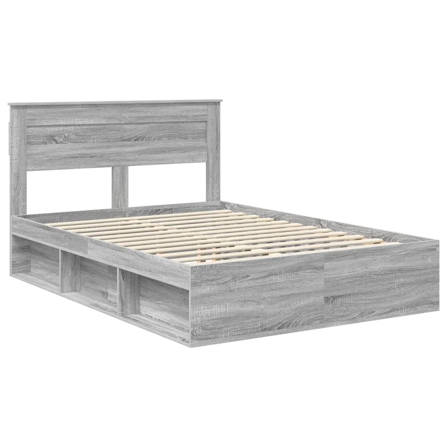 Cadre de lit Gris Sonoma 150 x 200 cm Bois de pin massif - 4