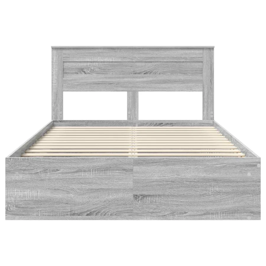 Cadre de lit Gris Sonoma 150 x 200 cm Bois de pin massif - 7
