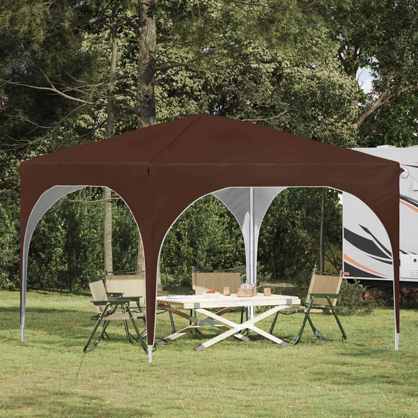 Tente de fête pop-up 290 x 290 x 245 cm Marron