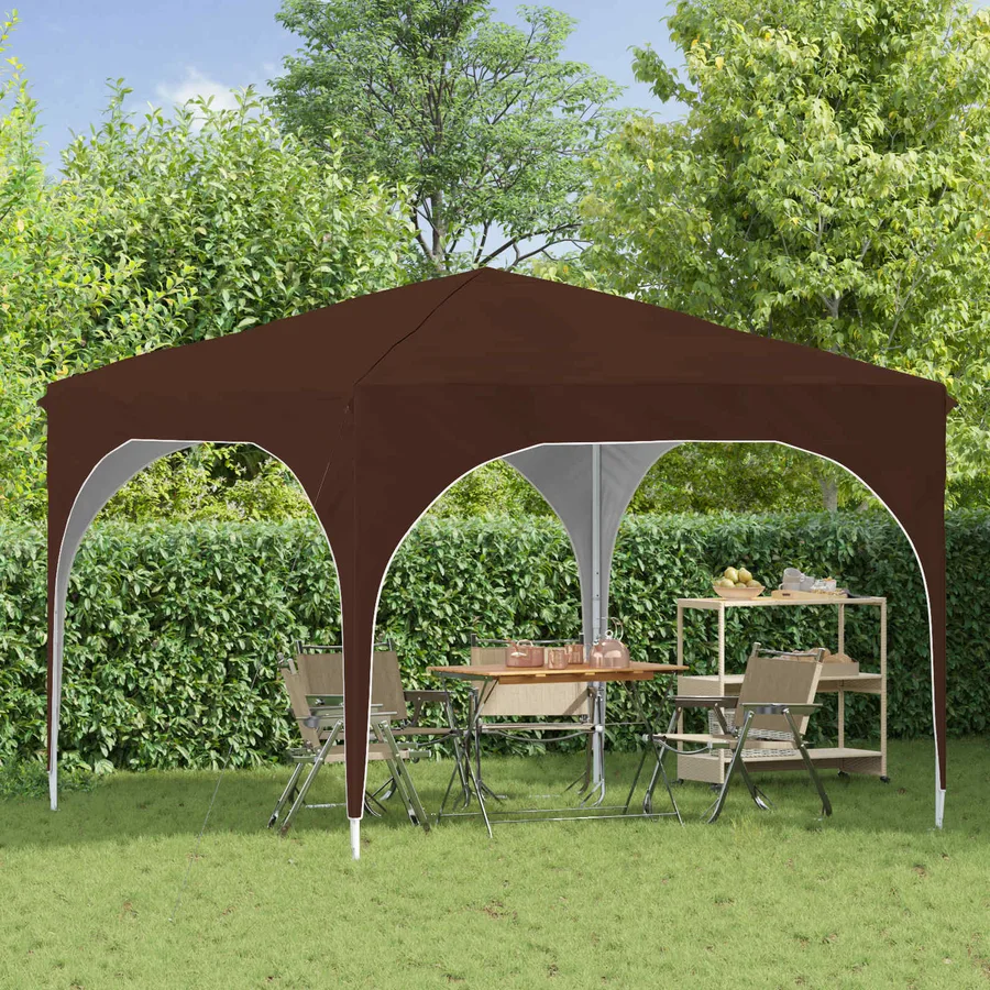 Tente de fête pop-up 290 x 290 x 245 cm Marron - 3