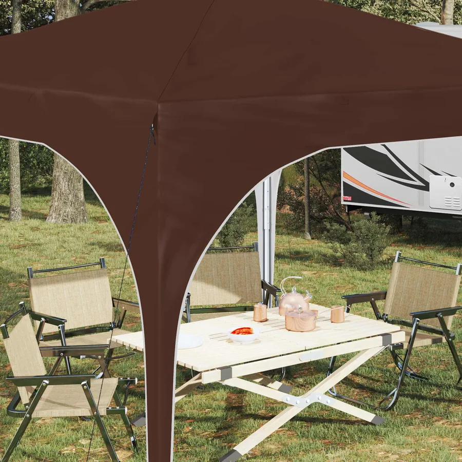 Tente de fête pop-up 290 x 290 x 245 cm Marron - 4