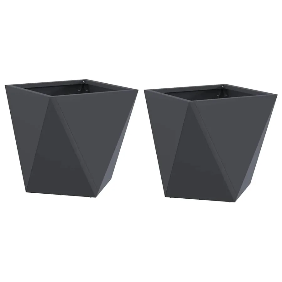 Jardinière 2 pc Anthracite 30 x 30 x 30 cm Acier - 2