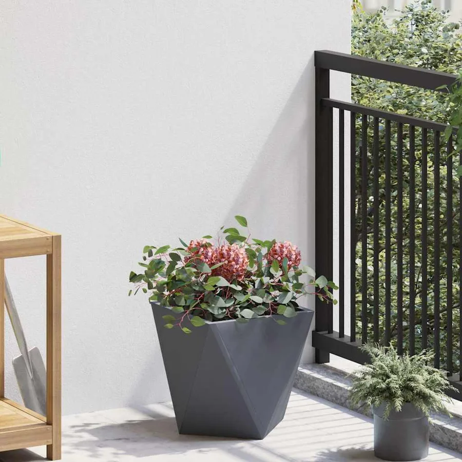 Jardinière 2 pc Anthracite 30 x 30 x 30 cm Acier - 4