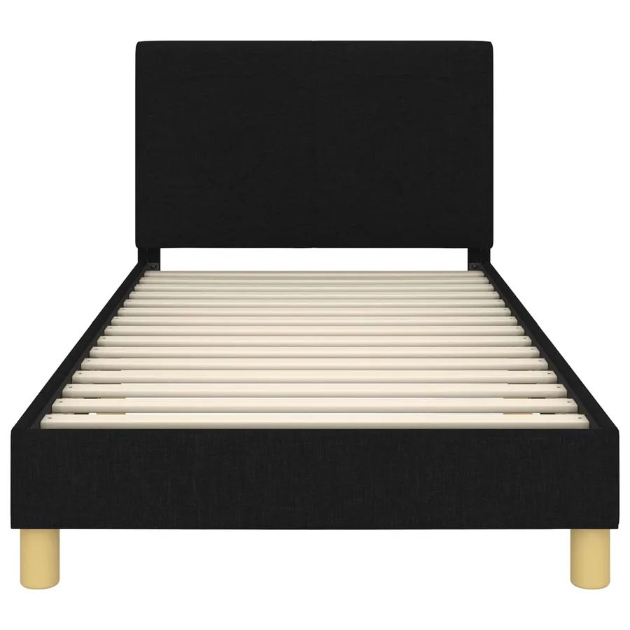 Cadre de lit pour enfants avec tête de lit Noir 90 x 190 cm - 5