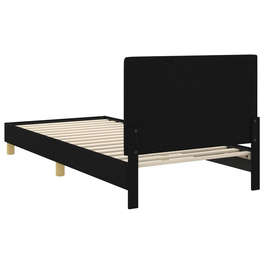 Cadre de lit pour enfants avec tête de lit Noir 90 x 190 cm - 7
