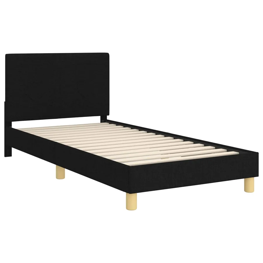 Cadre de lit pour enfants avec tête de lit Noir 90 x 200 cm - 4