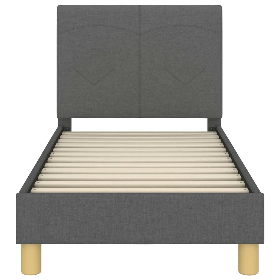 Cadre de lit pour tout-petit avec tête de lit Gris foncé tissu - 5
