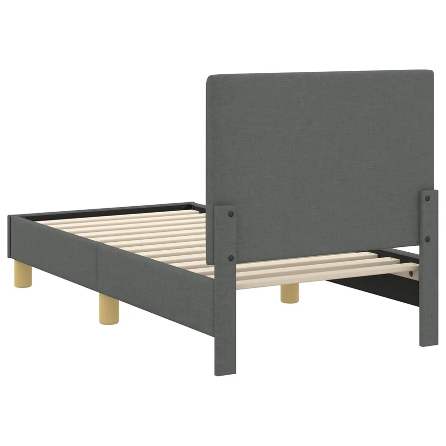 Cadre de lit pour tout-petit avec tête de lit Gris foncé tissu - 7