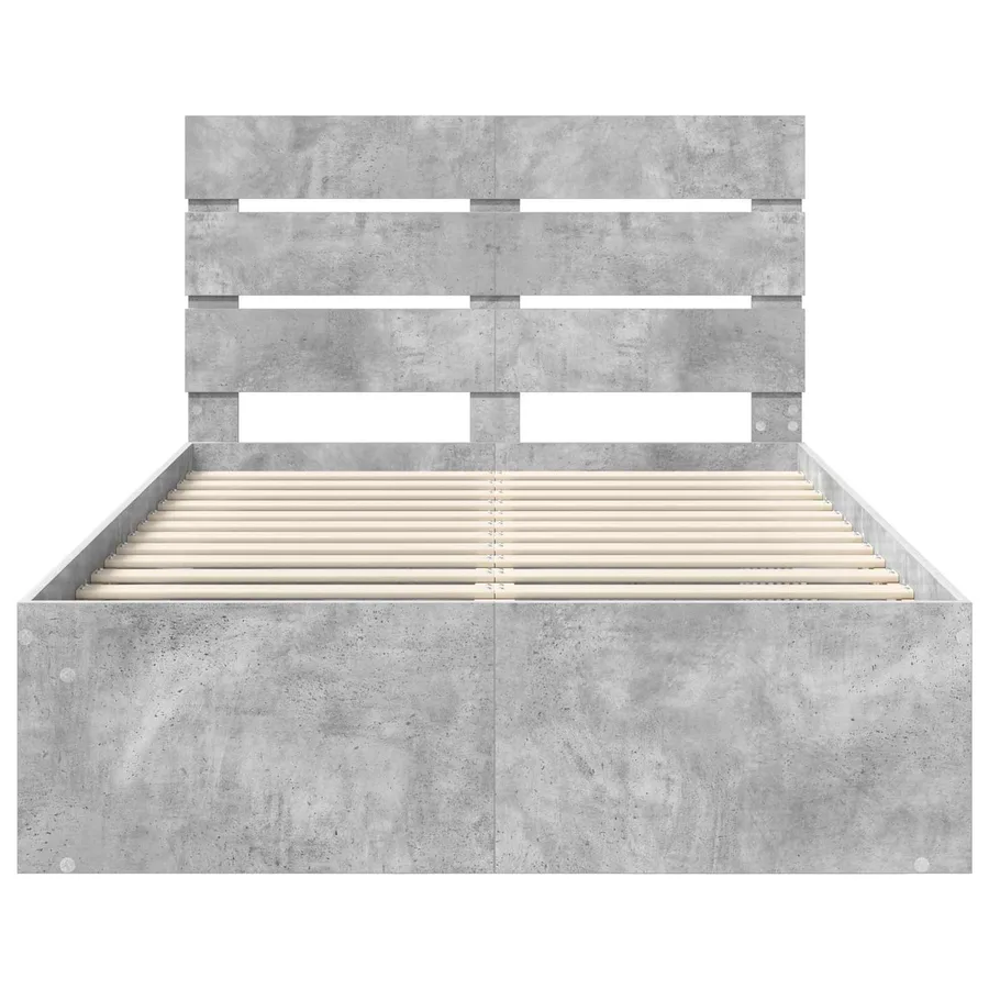 Cadre de lit Béton 120 x 190 cm Bois de pin massif - 7