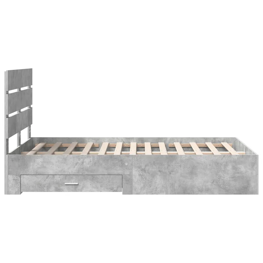 Cadre de lit Gris béton 120 x 200 cm Bois d'ingénierie - 9
