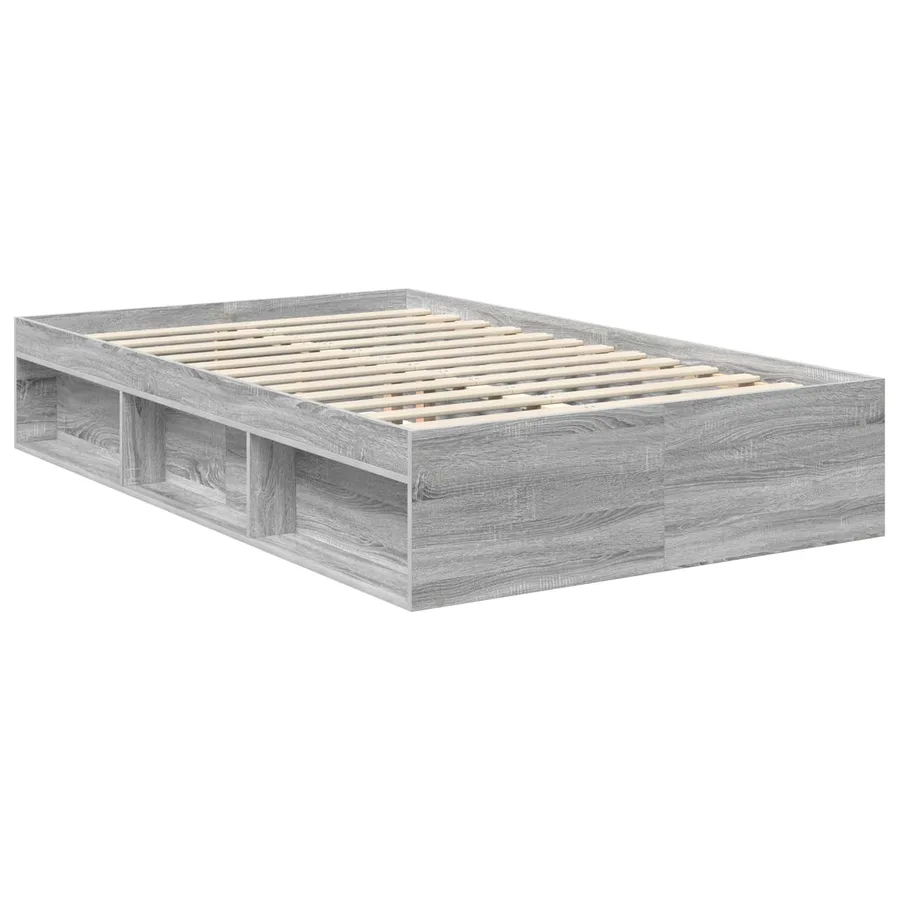 Cadre de lit Gris Sonoma 120 x 190 cm Bois de pin massif - 5