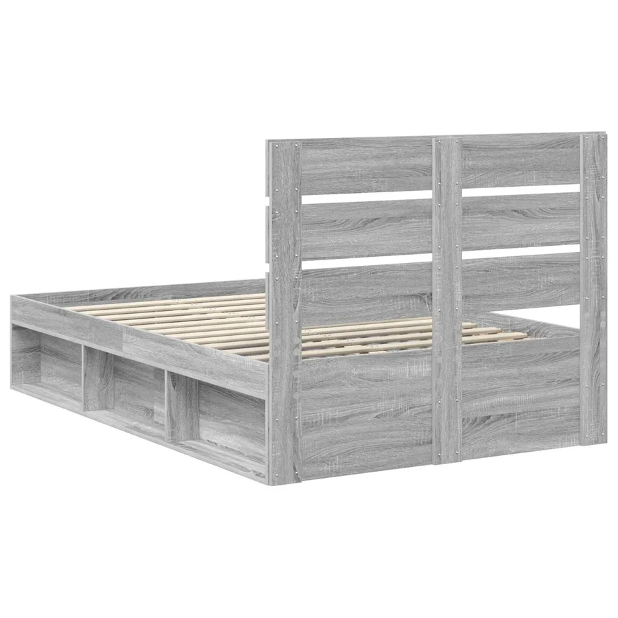 Cadre de lit Gris Sonoma 120 x 190 cm Bois de pin massif - 9
