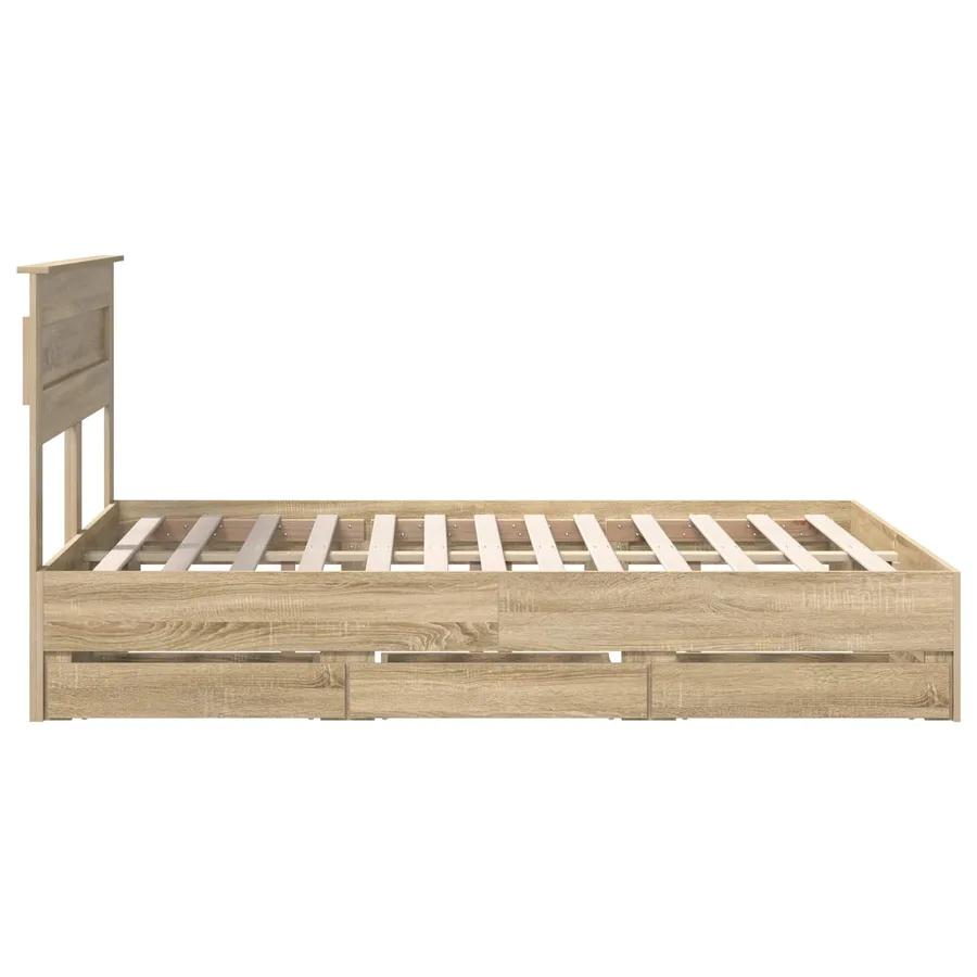 Cadre de lit Chêne Sonoma 150 x 200 cm Bois Ingénierie - 9