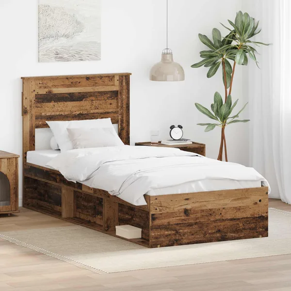 Cadre de lit Bois ancien 90 x 190 cm Bois de pin massif