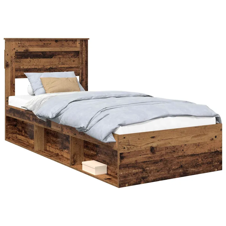 Cadre de lit Bois ancien 90 x 190 cm Bois de pin massif - 2