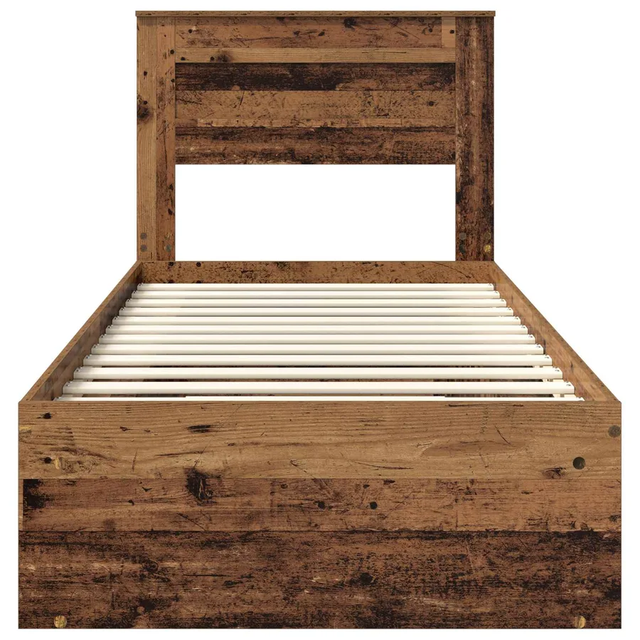 Cadre de lit Bois ancien 90 x 190 cm Bois de pin massif - 7