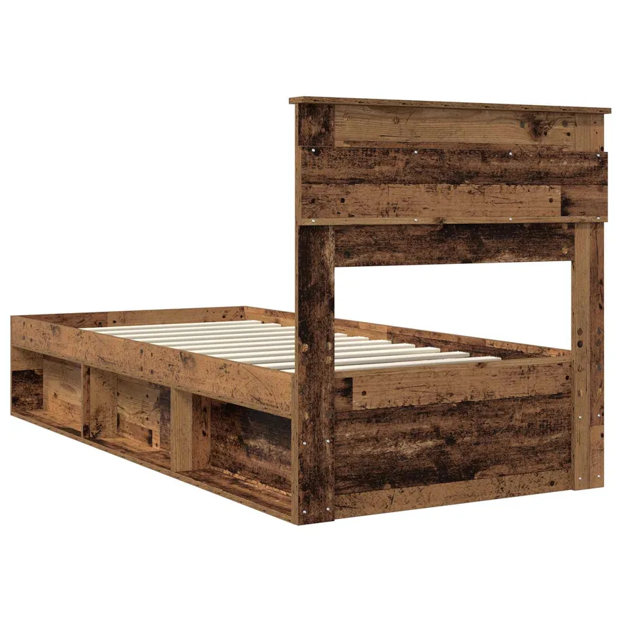 Cadre de lit Bois ancien 90 x 190 cm Bois de pin massif - 9