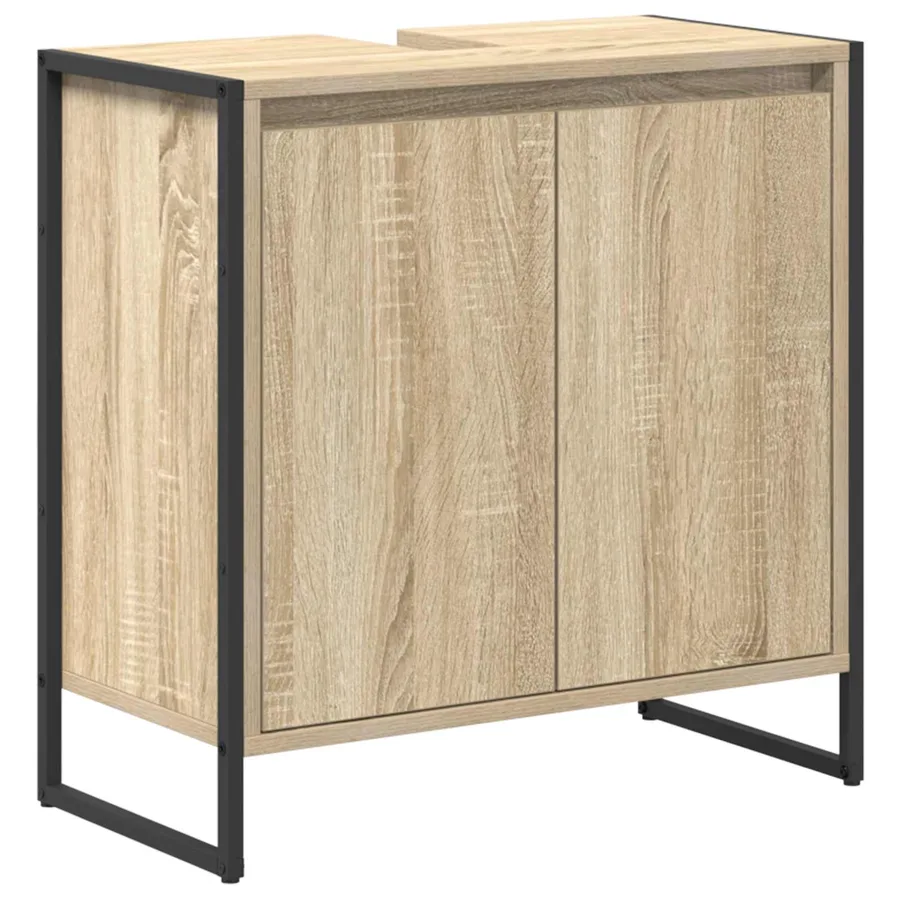 Ensemble de mobilier de salle de bain avec tiroir Chêne Sonoma - 5