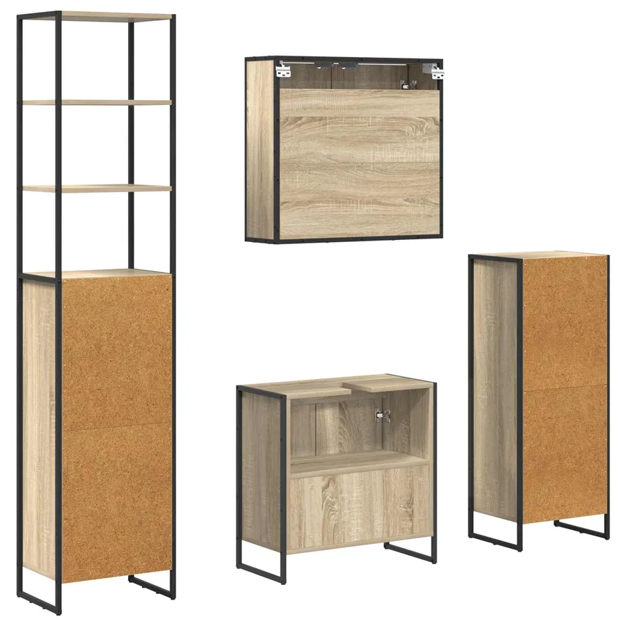 Ensemble de mobilier de salle de bain avec tiroir Chêne Sonoma - 8