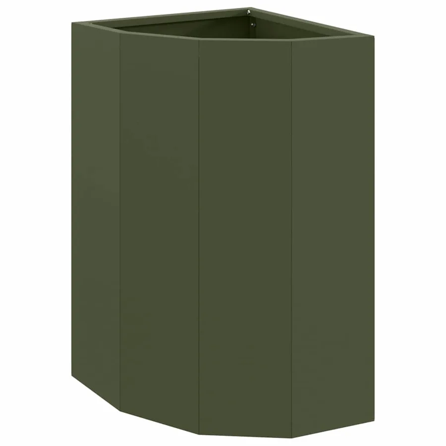 Jardinière d'Angle Vert olive 30 x 30 x 50 cm Acier - 2