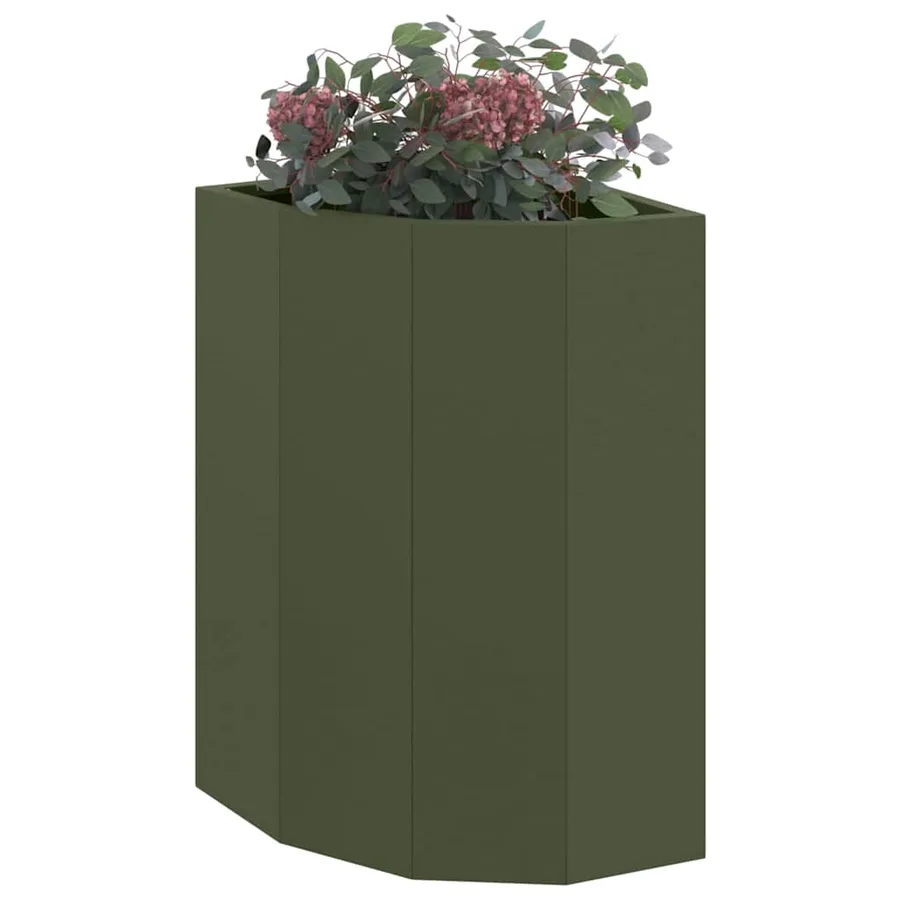 Jardinière d'Angle Vert olive 30 x 30 x 50 cm Acier - 3