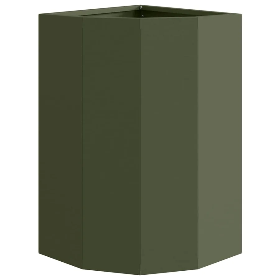 Jardinière d'Angle Vert olive 30 x 30 x 50 cm Acier - 5