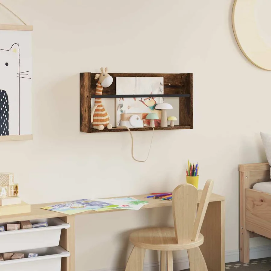 Étagère à magazines avec étagère Chêne fumé 60 x 12 x 30 cm - 4
