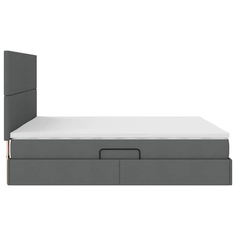 Lit de rangement LED avec matelas Gris foncé 180 x 200 cm Tissu - 11