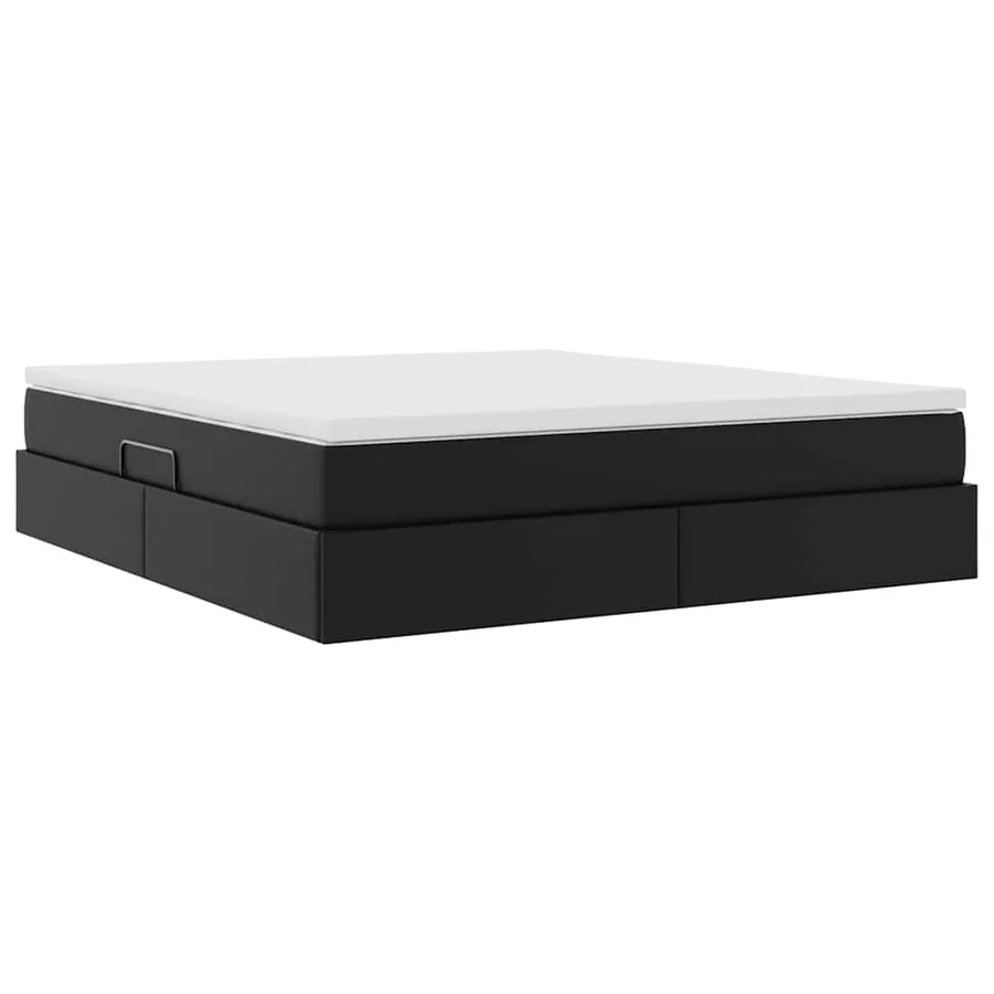 Lit avec rangement et matelas Noir 180 x 200 cm Simili cuir - 10